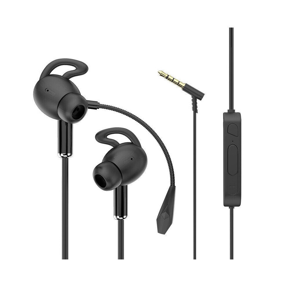 Greenzech (Black) Jack In Ear 3.5Mm Gaming Headsets Earbuds Noise Cancelling Earphones With Dual Mic Black