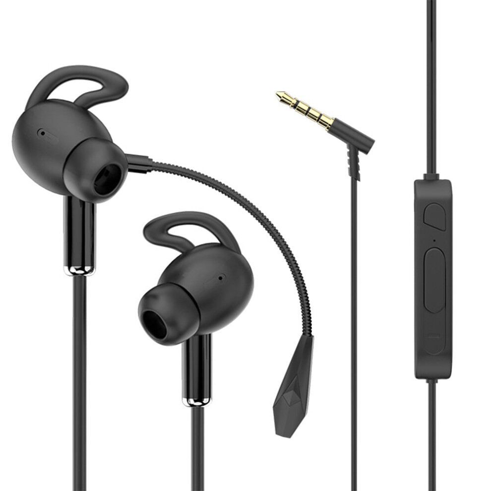 (Black) Wired Earphone 7.1 Surround Stereo 13Mm Dynamic Earbuds 3.5Mm In-Ear Gaming Headset With Detachable Dual Mic Black 6112212287781