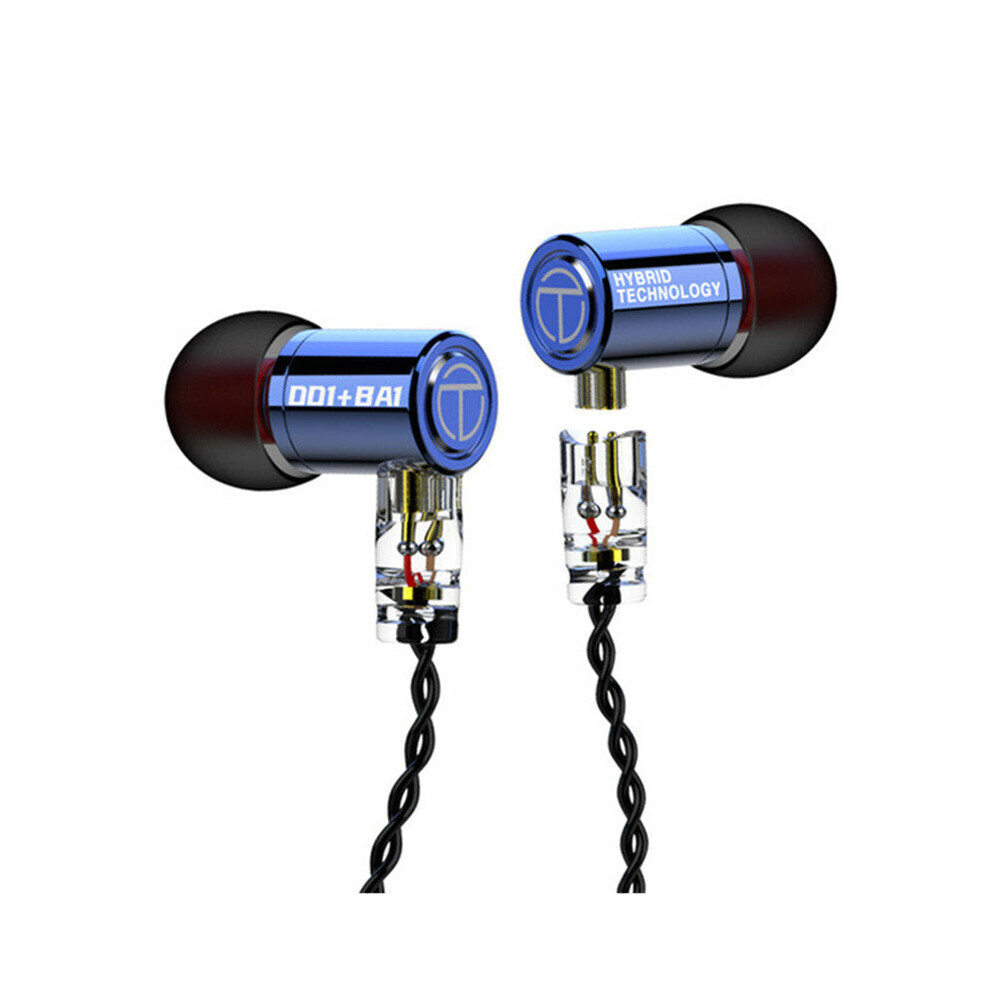 (Blue, With Mic) Dynamic Driver In Ear Earphone Metal Sport Headset With QDC 3.5MM Cable for Mobile Phone PC Computer