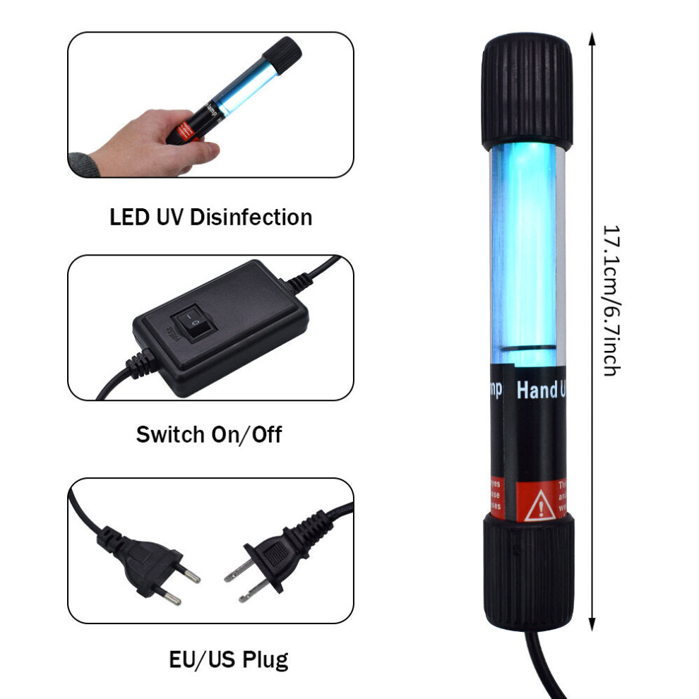 (EU Plug, 11W) Portable Ultra Violet UV UVC Light Sterilizer Disinfection Germicidal Lamp Home