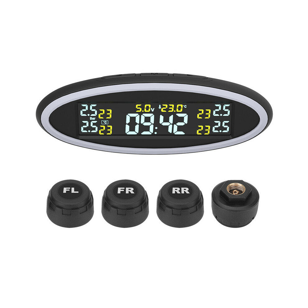 12V Car TPMS Tyre Pressure Monitoring System with Ambient Lights OBD Auto Security Alarm External Sensor