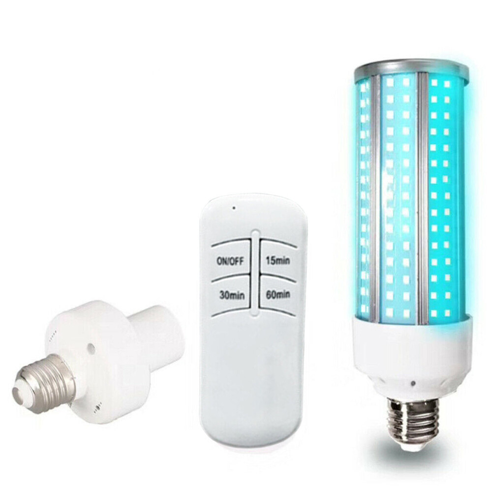 (220V) 60W UV Ozone Germicidal Lamp Sterilizer UVC LED Corn Light Bulb Timer Function + Remote Control