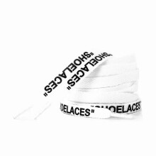 (120cm, White-Black Print) 47"/55"/63" SHOELACES Off Printed Shoe Lace Orange Green Purple White Shoe Lace for The Ten White Shoes Flat Laces