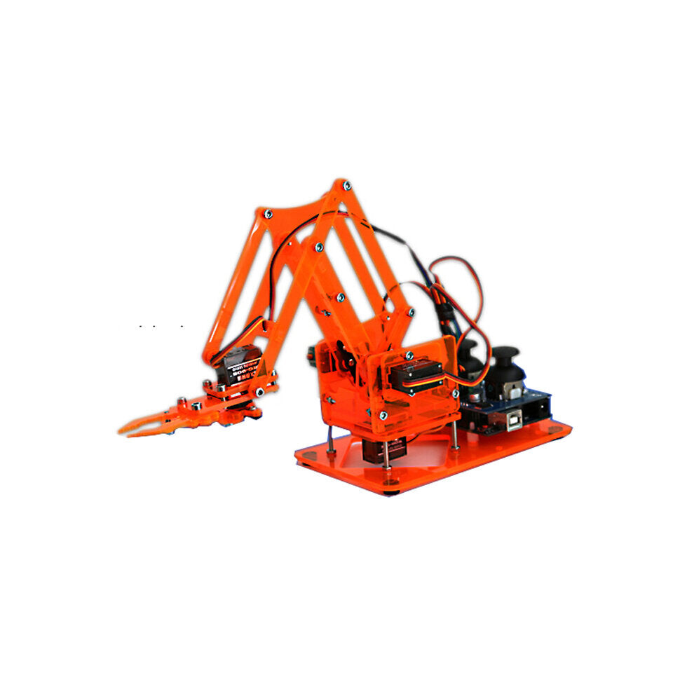 (Orange) DIY Colorful Mechanical Robot Arm Kit with Infrared Controller Metal Servo for