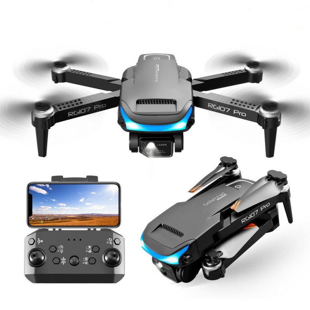 (Black, Two Batteries) 5G WiFi FPV with 4K HD ESC Dual Camera Obstacle Avoidance Optical Flow Positioning Foldable RC Drone Quadcopter RTF