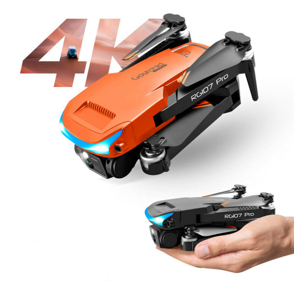 (Orange, One Battery) 5G WiFi FPV with 4K HD ESC Dual Camera Obstacle Avoidance Optical Flow Positioning Foldable RC Drone Quadcopter RTF