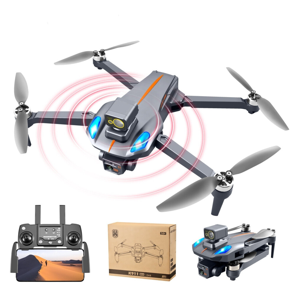 (Two Batteries, Without Obstacle Avoider) 5G WIFI FPV GPS with 8K ESC Dual Camera 360 Obstacle Avoidance Optical Flow Positioning Brushless 225g Folda