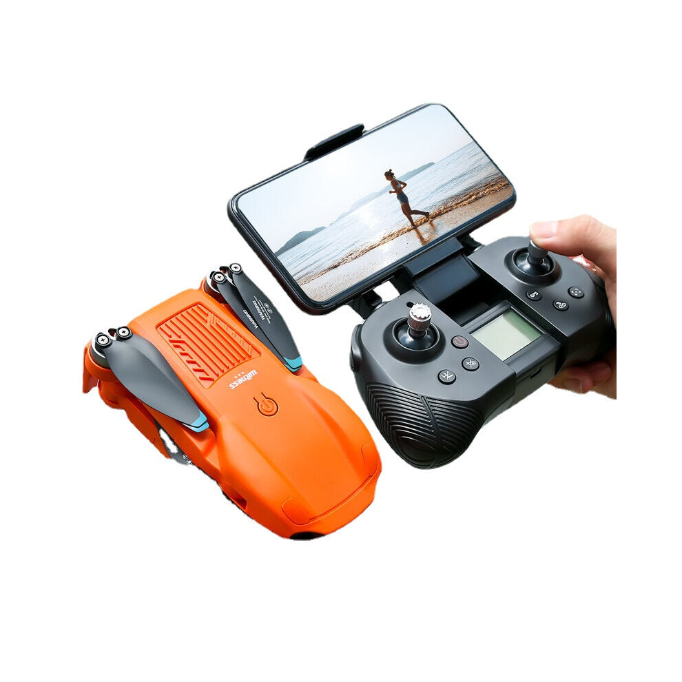 (Orange, Two Batteries) GPS 5G WiFi 3KM FPV with 6K HD ESC Dual Camera Optical Flow Positioning Brushless Foldable RC Drone Quadcopter RTF