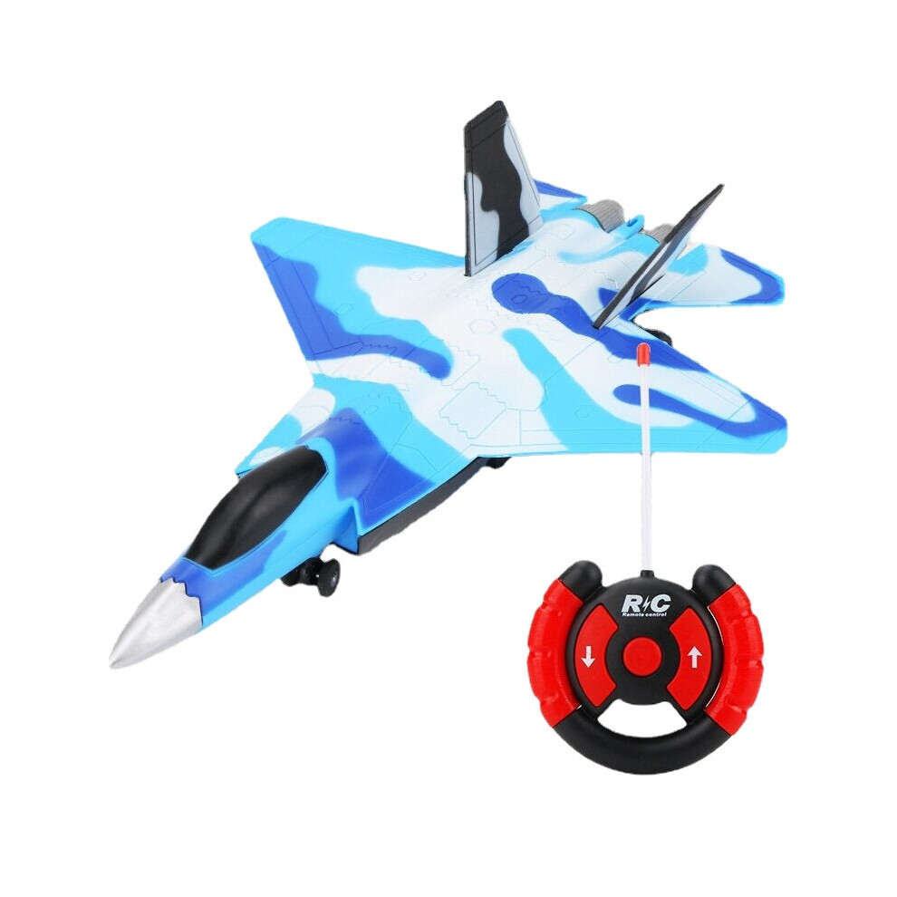 (Blue, 4CH) Speed Racing 220mm Wingspan 4CH/2CH RC Gliding War Plane RTF Child Toys