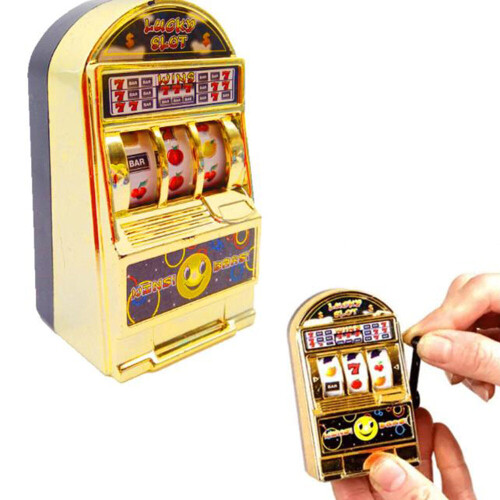 (Gold) Plastic Mini Cute Fruit Pattern Slot Machine Toy for Children 1
