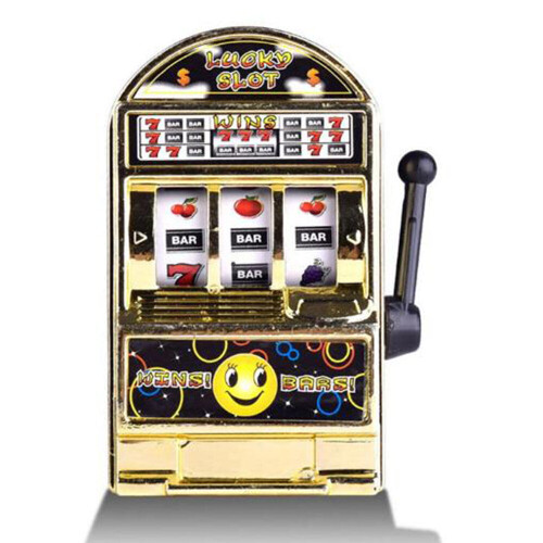 (Gold) Plastic Mini Cute Fruit Pattern Slot Machine Toy for Children
