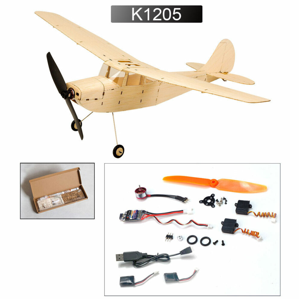 (K1205) 445mm Wingspan Balsa Wood Tainer Beginner RC Airplane Kit With Power Combo