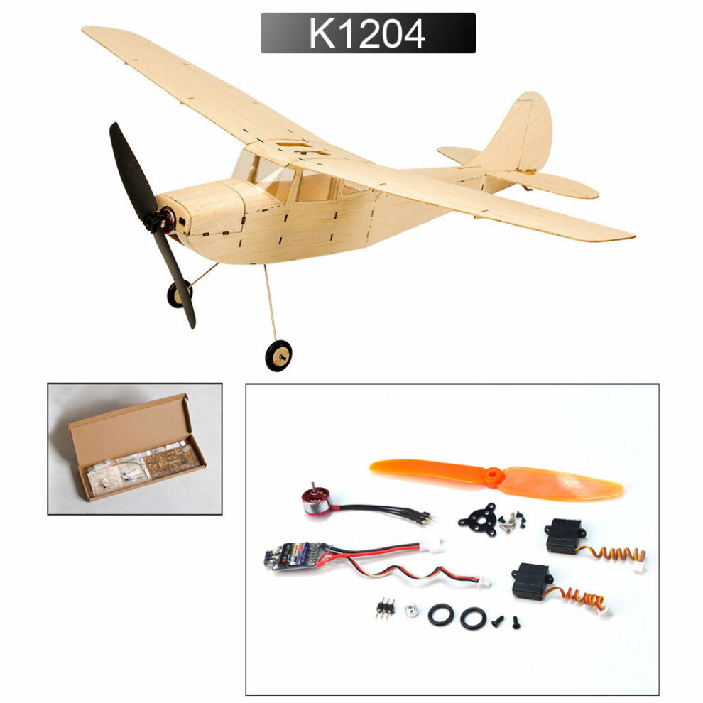 (K1204) 445mm Wingspan Balsa Wood Tainer Beginner RC Airplane Kit With Power Combo