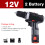 (Two Batteries, EU Plug) 7500mAh 2 Speed Electric Drill 25+3 Torque Power Driver Drills Multi-function Rechargeable Hand Drill 4