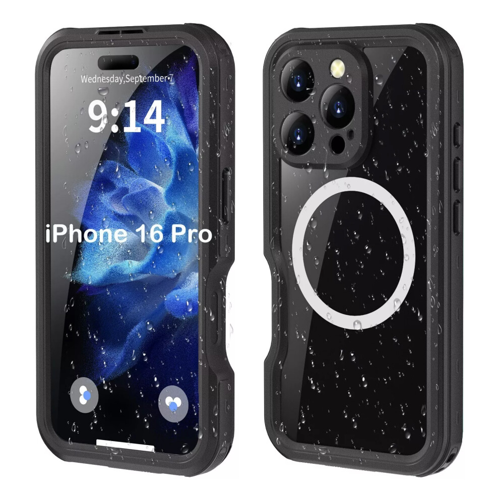 (For Iphone 16 Pro) Ip68 Waterproof 360Â°Full Body Protector Phone Case Black 5061060501802