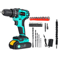 (One Battery) 88VF LED Brushless Electric Drill 23 Torque Cordless Rechargeable Power Drill