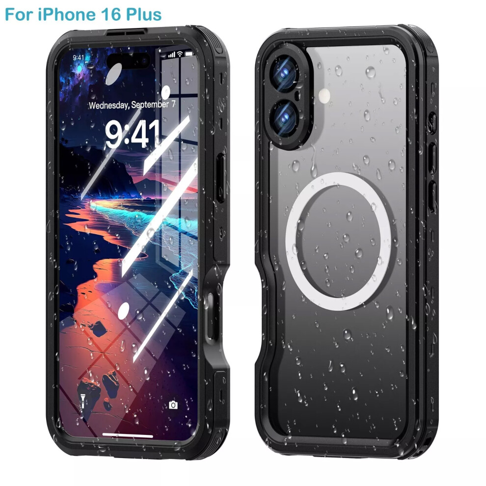 (For Iphone 16 Plus) Ip68 Waterproof 360Â°Full Body Protector Phone Case Black 5061060501819