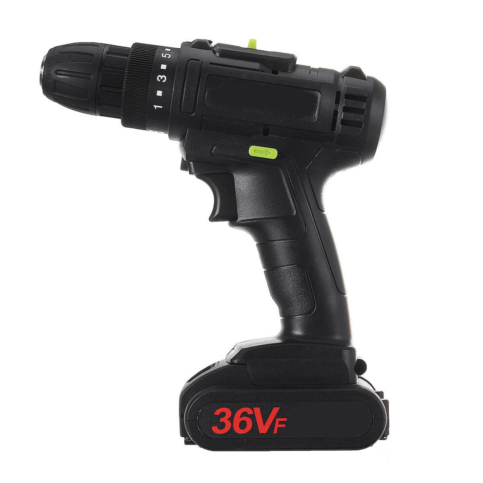 (Two Batteries, EU Plug) 21V 1500mAH LED Light Electric Drill Driver Cordless Rechargeable Hand Drills 2 Speed Home DIY