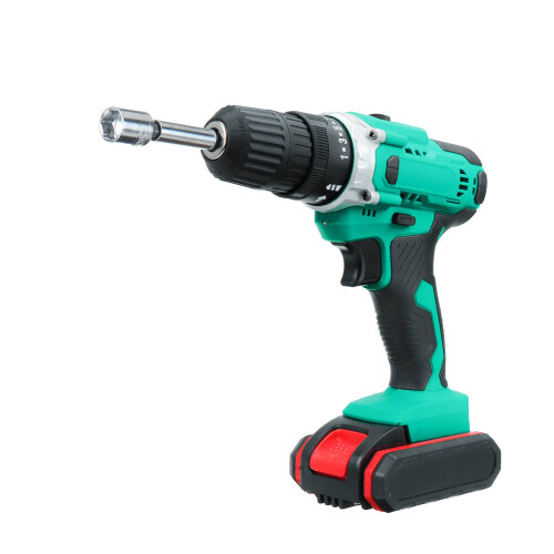 (Two Batteries) Cordless Electric Drill Rechargeable Drill Screwdriver Power Tool LED 1
