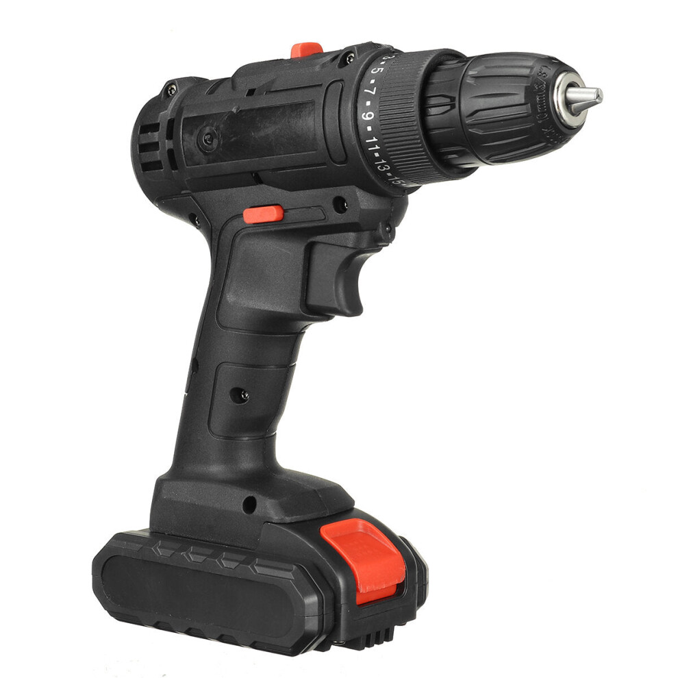 (One Battery US Plug) 21V 2 Speed Household Lithium Battery Cordless Drill Driver Power Drill Electric Drill With Battery