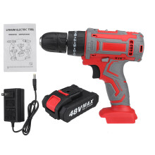(One Battery) 48V Cordless Electric Drill Tool Kits Rechargeable Dual Speed 3 Stages Power Drill