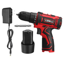 (One Battery) 12V Cordless Electric Drill Power Drill Driver 2-Speeds with LED Lighting 1/2Pcs Battery