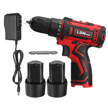 (Two Batteries) 12V Cordless Electric Drill Power Drill Driver 2-Speeds with LED Lighting 1/2Pcs Battery