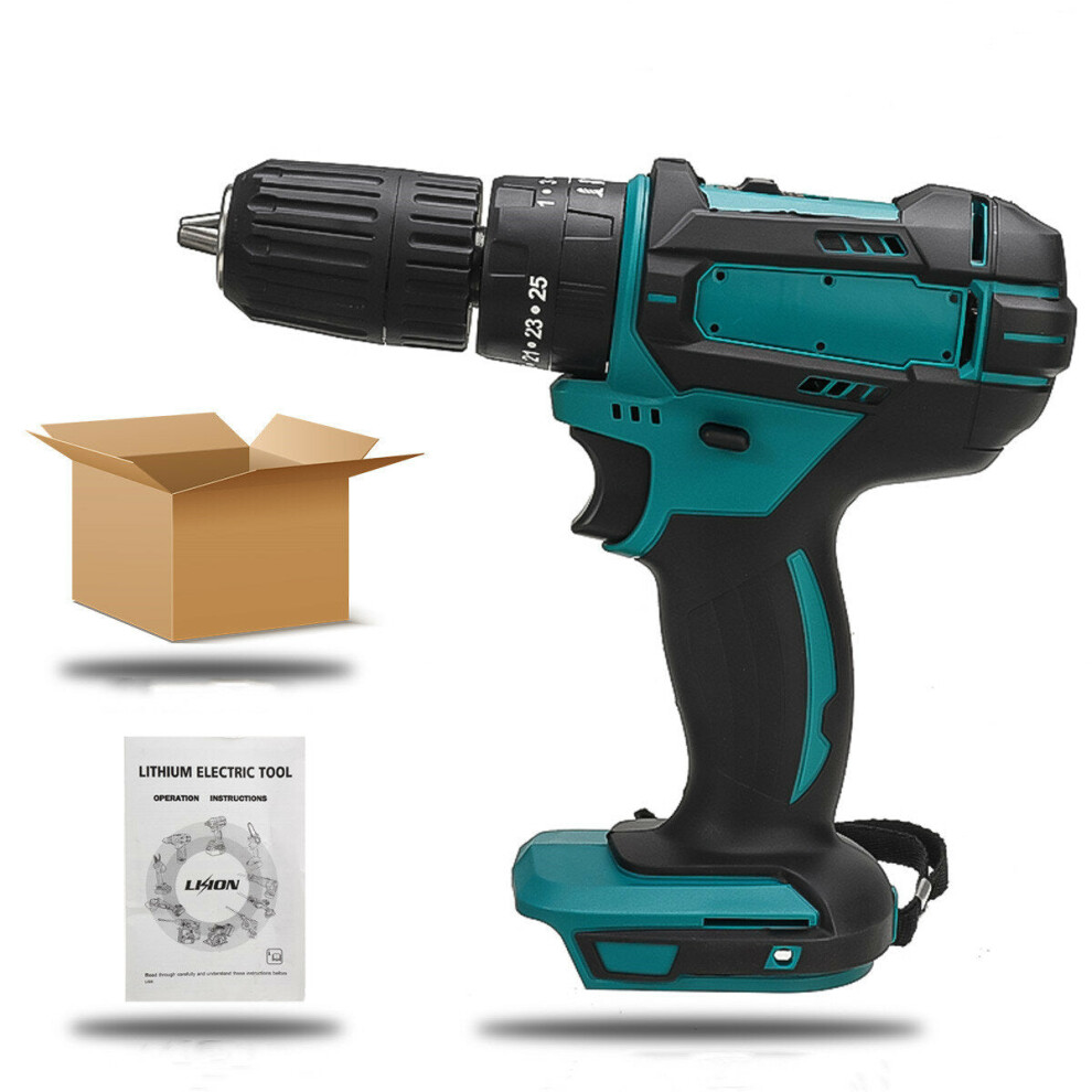 (Without Battery) 388VF 1500W Electric Cordless Impact Drill LED Working Light Rechargeable Woodworking Maintenance Tool W/ 1pc/2pcs Battery