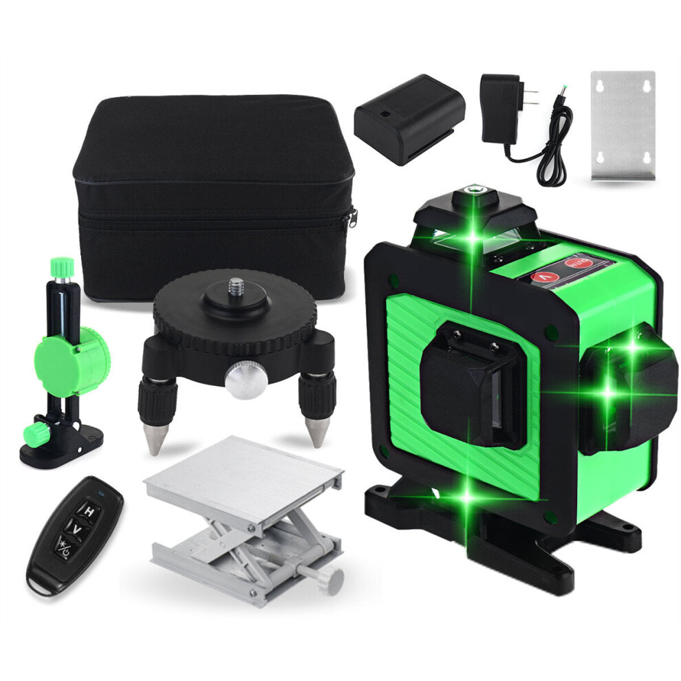 (EU Plug) 16 Line 360 Horizontal Vertical Cross 3D Green Light Laser Level Self-Leveling Measure Super Powerful Laser Beam
