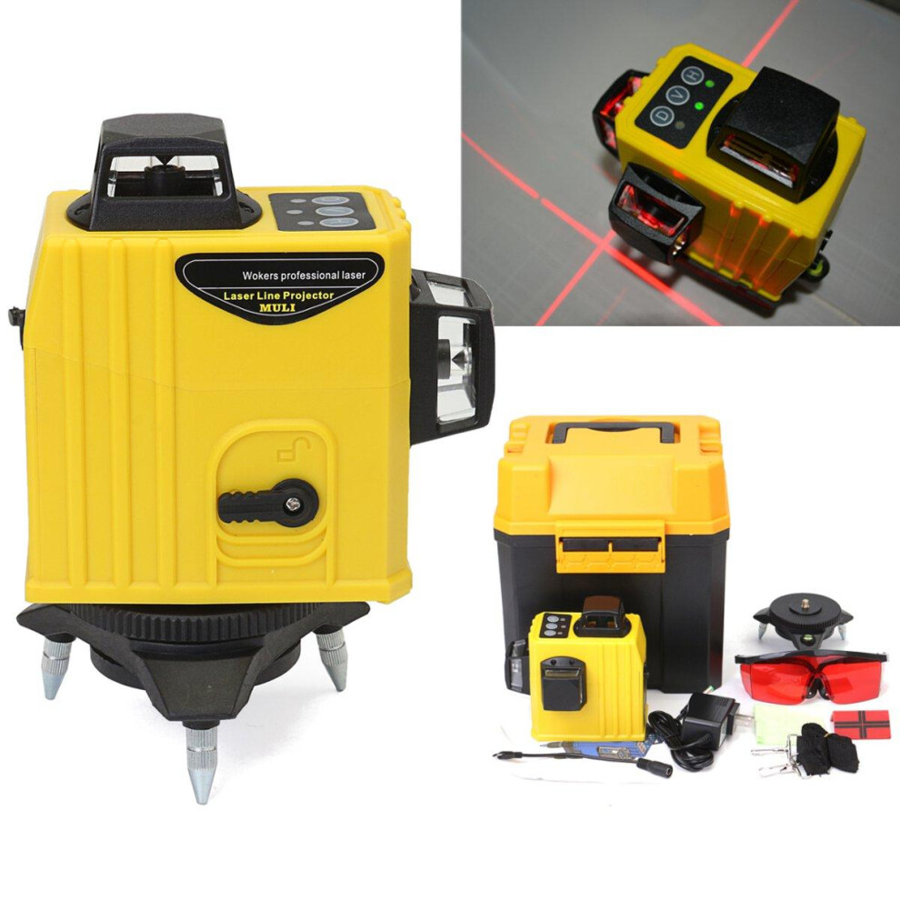 12 Line 3D 360 Infrared Laser Level Self Leveling Vertical & Horizontal Level Cross 8727971264966