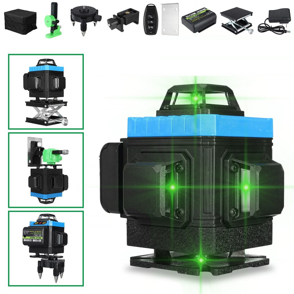 (8 line) 8/12/16 Line 360 Green Light Laser Horizontal Vertical Cross Spirit Level