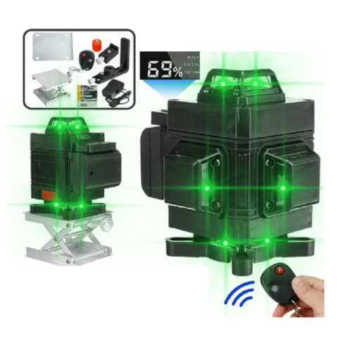110-220V 4D 16 Lines Laser Level Green Light Level with Remote Control Waterproof Measuring Tool 2