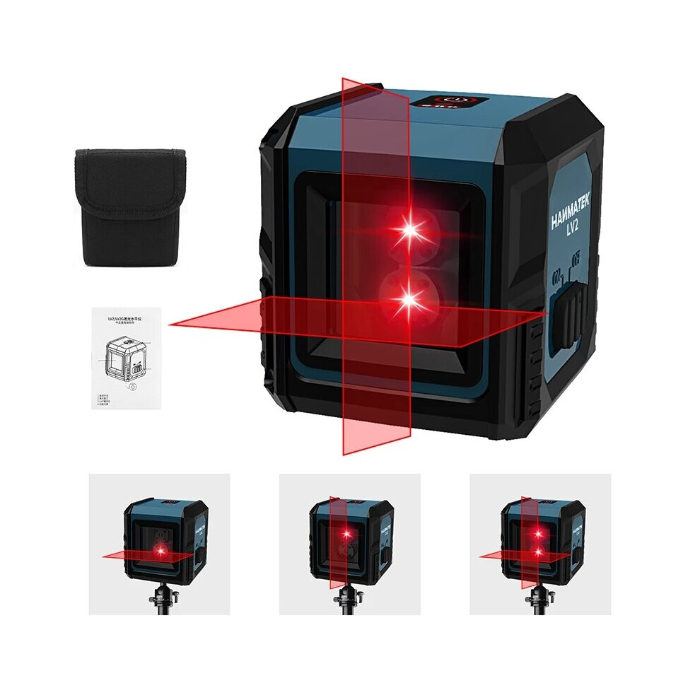 Laser Level with 2 Lines Horizontal/Vertical Line Separated Automatic Measurement Laser Level