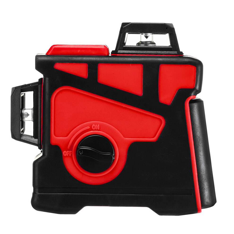 (Red, EU Plug) 12 Line Rotary Laser Level Green Light 3D Cross Laser Self Leveling Measure Tool