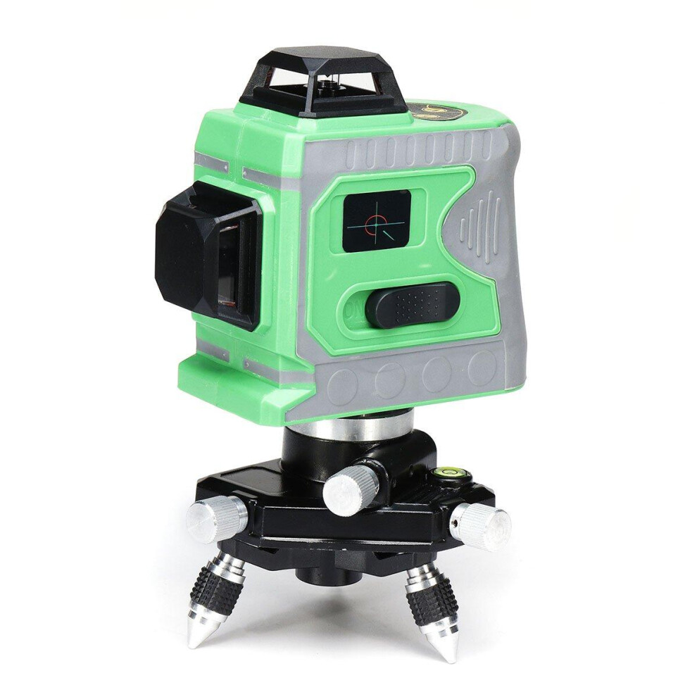 (Without Base) 3D 12Line Green Laser Level Self Leveling 360 Rotary Cross Outdoor Measure Tool