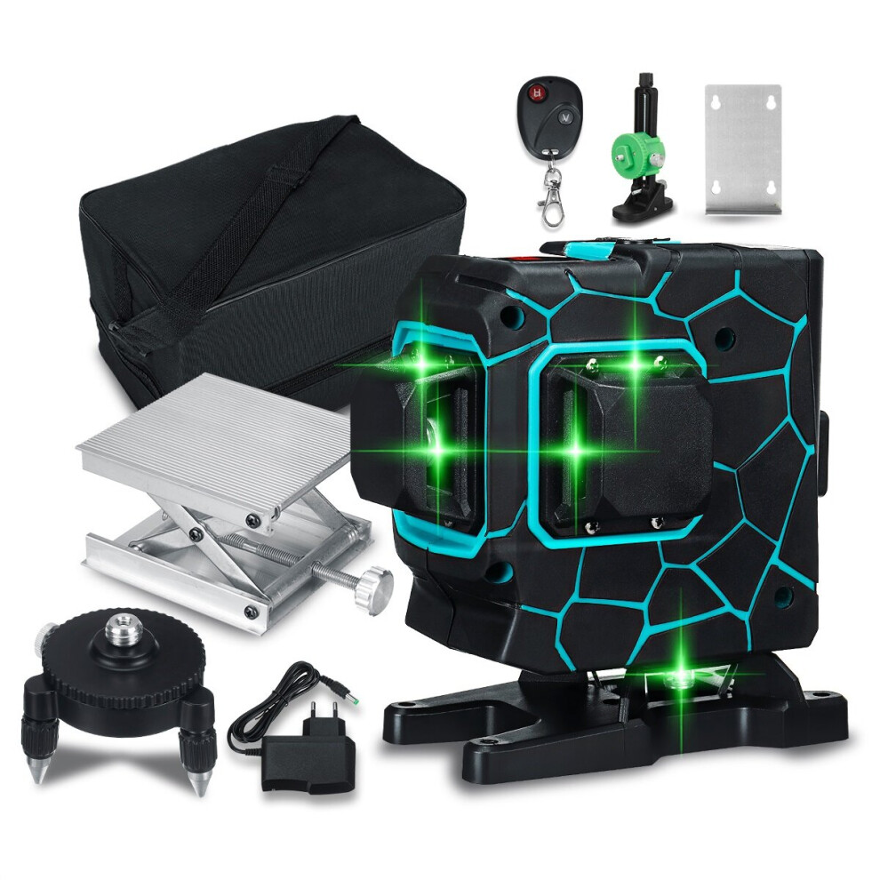 (Eu Plug) 3D 12 Line Green Light Laser Level Digital Self Leveling 360 Rotary Measure Tool 8727971263044