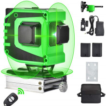 (EU Plug) 360 Rotary 12 Lines 3D Green Laser Level Cross Horizontal Measure Self Leveling