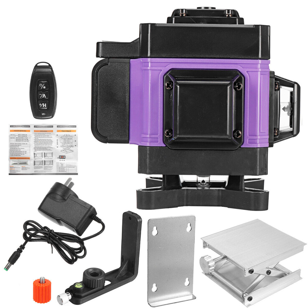 (AU Plug) 3D 12 Lines Green Light Laser Level Auto Self Leveling 360 Rotation Horizontal Vertical Measuring Tool