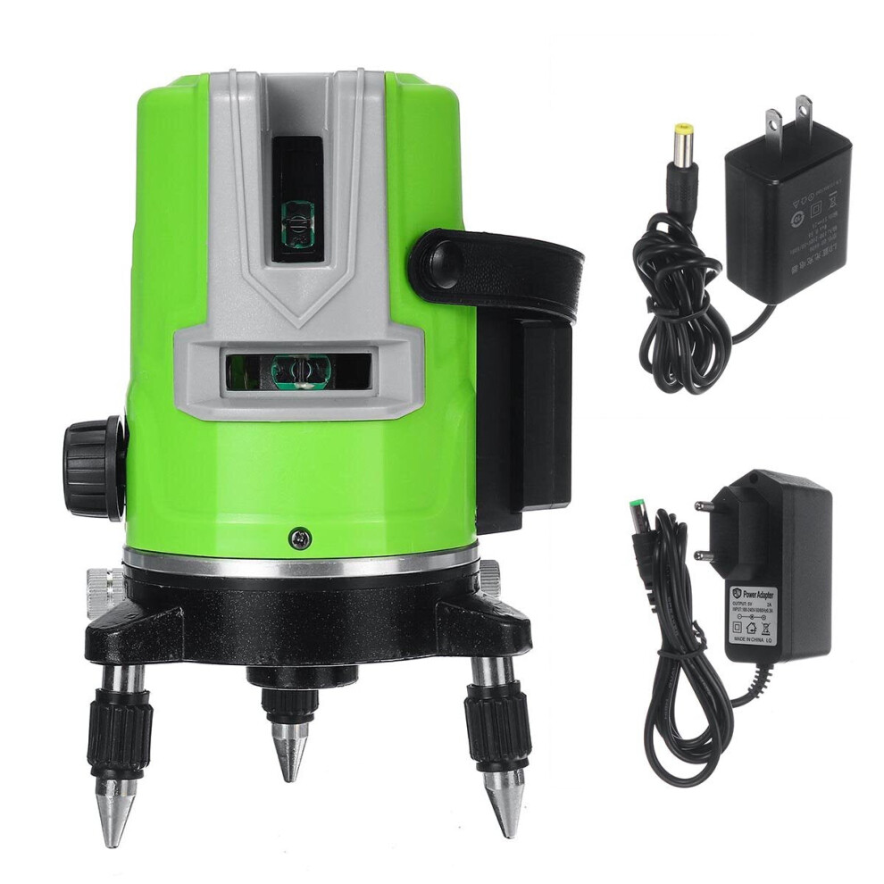 (EU Plug) 3D 5 Lines Green Laser Level Self-Leveling 360 Rotary Cross Measuring Tool