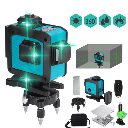 (US Plug) 16 Line Laser Level Green Light 360 Self Leveling Cross Horizontal Vertical 1
