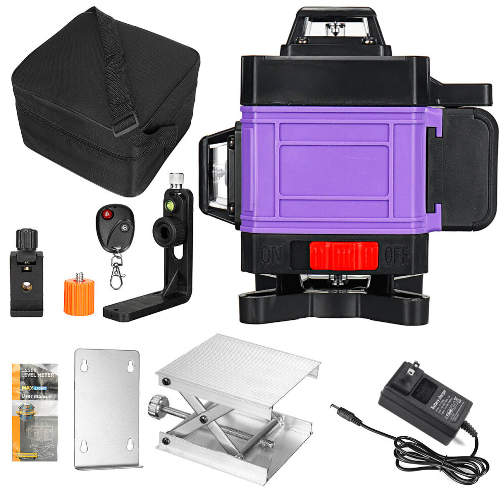 (Us Plug) 16 Line 4D Green Light Laser Auto Self Spirit Levels 360 Rotary Cross Measure Tool 8727971264225