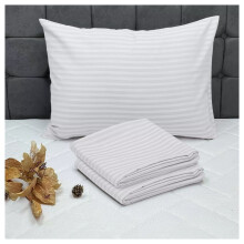 (Stripe Pillow Cover 2-Pack, White Bed Sheet 40cm Stripe Pattern) 40cm Stripe Fitted Bed Sheets Single Double King