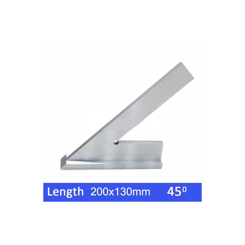 (200*130mm with base) 100*70mm 120*80mm 150*100 200*130mm 45 Degree Square Ruler Angle Gauge with Wide Base Steel 45 Industrial Try Machinist Square w