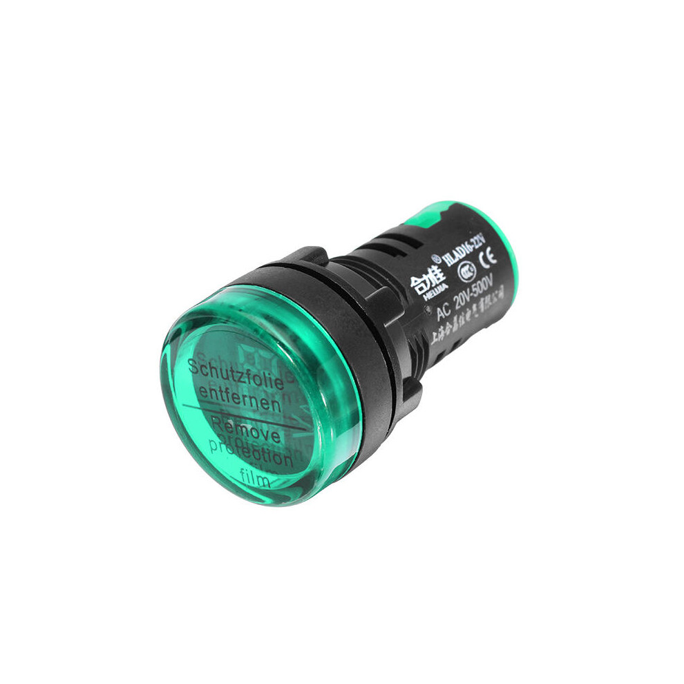 22Mm Digital Ac Voltmeter Ac 50-500V Voltage Meter Gauge Digital Display Indicator Green 9078193480443