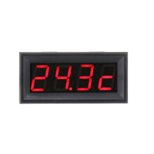 (Red) 0.56 Inch 200V 3-in-1 Time + Temperature + Voltage Display with NTC DC7-30V Voltmeter Black Watch Clock Digital Tube