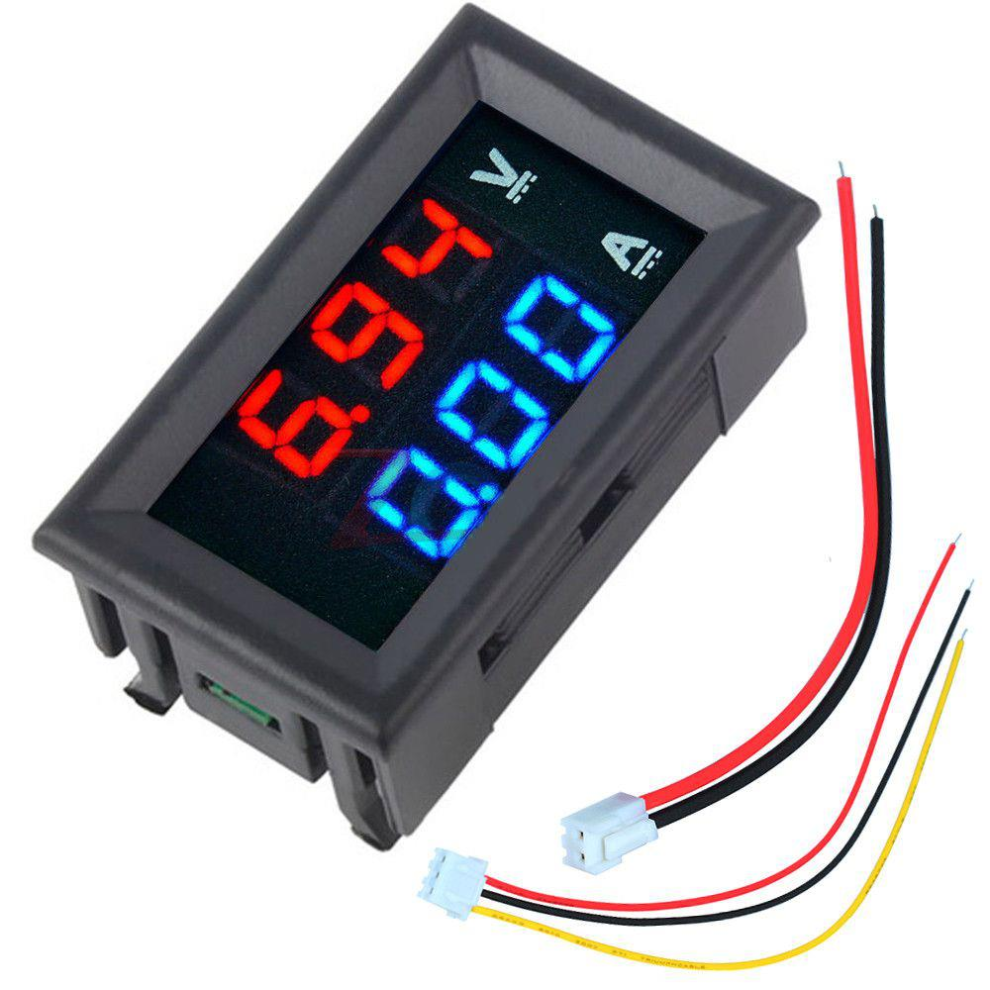 10pcs Mini Digital Voltmeter Ammeter DC 100V 10A Voltmeter Current Meter Tester Blue+Red Dual LED Display