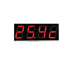 (Red) 0.36 Inch 3-in-1 Time + Temperature + Voltage Meter Display with NTC DC7-30V Voltmeter Electronic Watch Clock Digital Tube