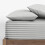 (Extra Deep King Fitted Sheet, Grey Bed Sheet 40cm Stripe Pattern) 40cm Stripe Fitted Bed Sheets Single Double King 5