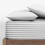 (Extra Deep King Fitted Sheet, Silver Bed Sheet 40cm Stripe Pattern) 40cm Stripe Fitted Bed Sheets Single Double King 3