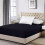 (Extra Deep Double Fitted Sheet, Black Bed Sheet 40cm Stripe Pattern) 40cm Stripe Fitted Bed Sheets Single Double King 4